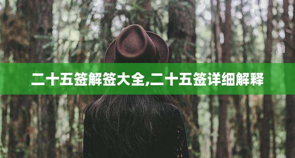 二十五签解签大全,二十五签详细解释