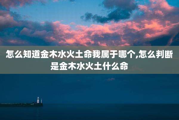 怎么知道金木水火土命我属于哪个,怎么判断是金木水火土什么命