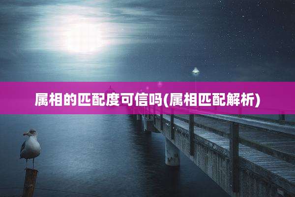 属相的匹配度可信吗(属相匹配解析)