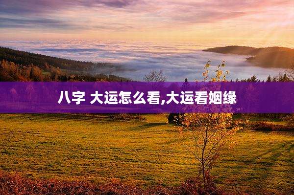 八字 大运怎么看,大运看姻缘