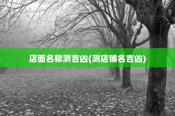 店面名称测吉凶(测店铺名吉凶)