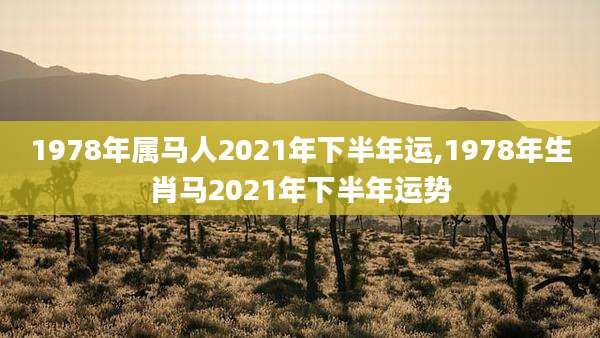 1978年属马人2021年下半年运,1978年生肖马2021年下半年运势