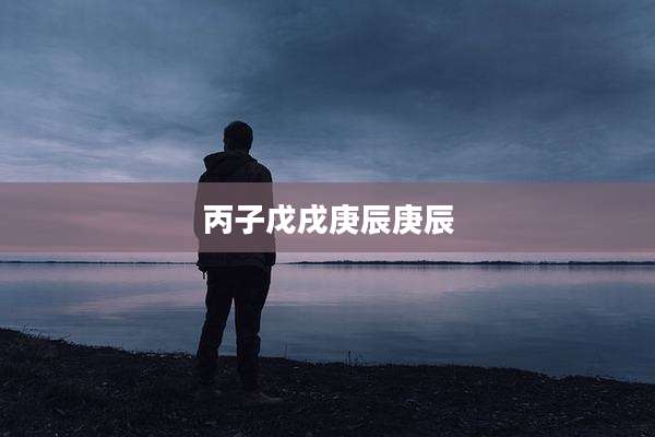丙子戊戌庚辰庚辰