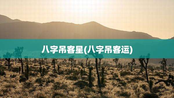 八字吊客星(八字吊客运)