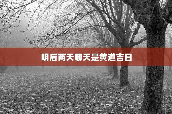 明后两天哪天是黄道吉日
