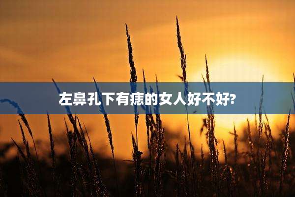 左鼻孔下有痣的女人好不好?