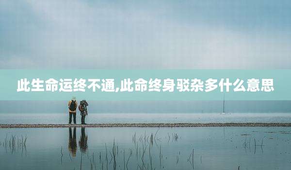 此生命运终不通,此命终身驳杂多什么意思