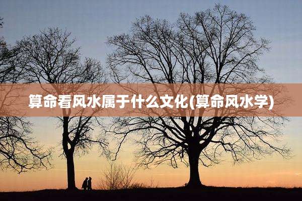 算命看风水属于什么文化(算命风水学)