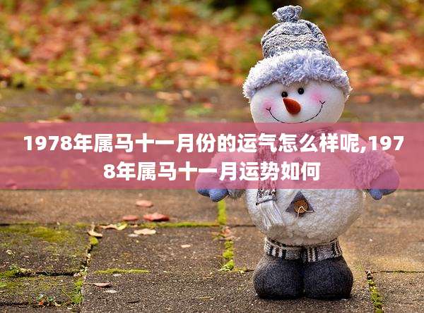 1978年属马十一月份的运气怎么样呢,1978年属马十一月运势如何