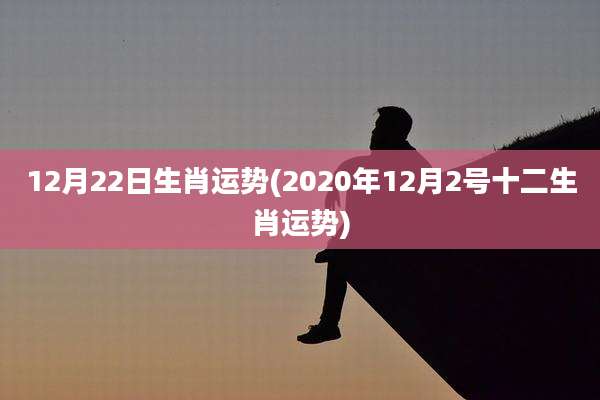 12月22日生肖运势(2020年12月2号十二生肖运势)