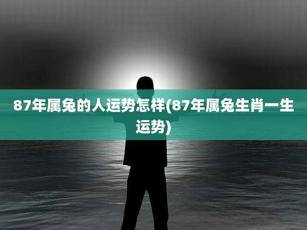 87年属兔的人运势怎样(87年属兔生肖一生运势)