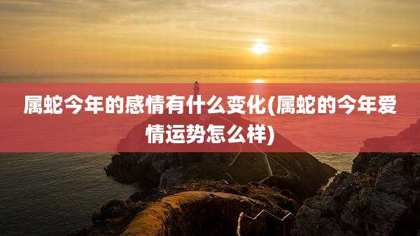 属蛇今年的感情有什么变化(属蛇的今年爱情运势怎么样)