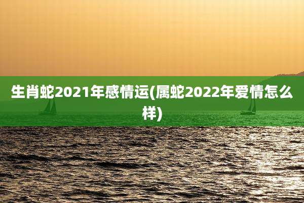 生肖蛇2021年感情运(属蛇2022年爱情怎么样)
