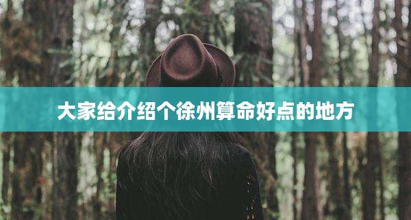 大家给介绍个徐州算命好点的地方