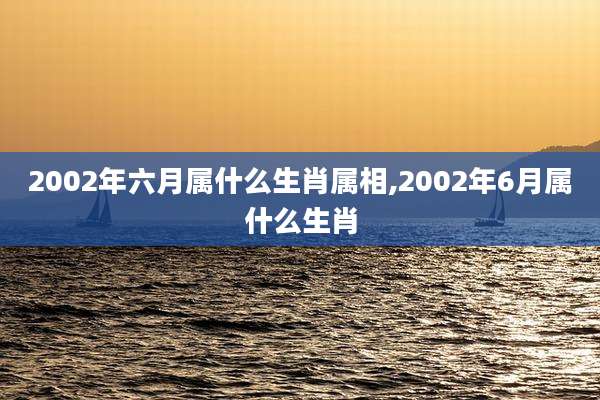 2002年六月属什么生肖属相,2002年6月属什么生肖