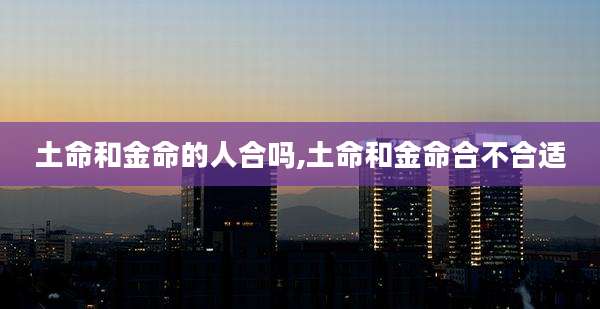 土命和金命的人合吗,土命和金命合不合适