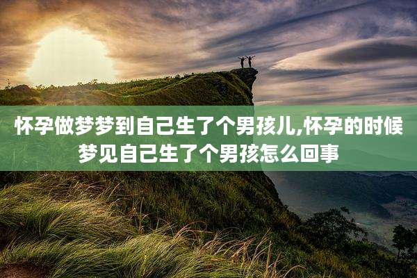怀孕做梦梦到自己生了个男孩儿,怀孕的时候梦见自己生了个男孩怎么回事