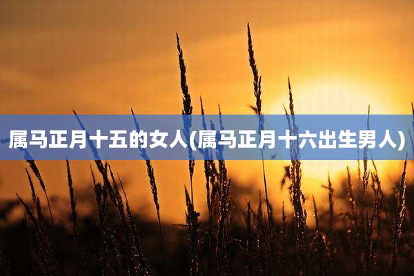 属马正月十五的女人(属马正月十六出生男人)