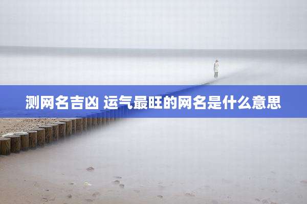 测网名吉凶 运气最旺的网名是什么意思