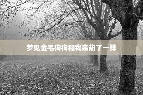 梦见金毛狗狗和我亲热了一样