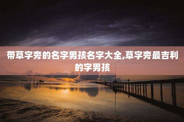 带草字旁的名字男孩名字大全,草字旁最吉利的字男孩