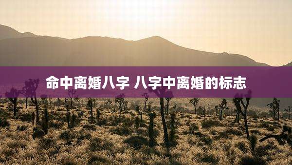命中离婚八字 八字中离婚的标志