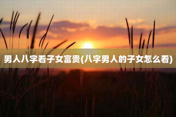 男人八字看子女富贵(八字男人的子女怎么看)