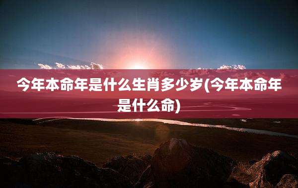 今年本命年是什么生肖多少岁(今年本命年是什么命)