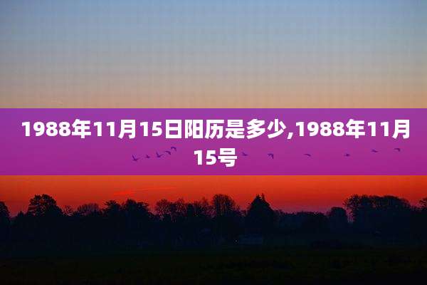 1988年11月15日阳历是多少,1988年11月15号
