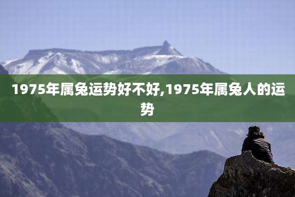 1975年属兔运势好不好,1975年属兔人的运势