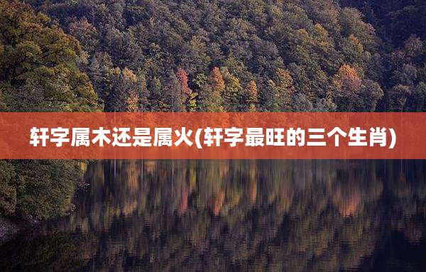 轩字属木还是属火(轩字最旺的三个生肖)