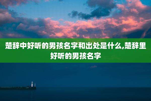 楚辞中好听的男孩名字和出处是什么,楚辞里好听的男孩名字