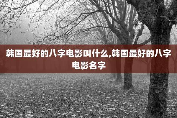 韩国最好的八字电影叫什么,韩国最好的八字电影名字