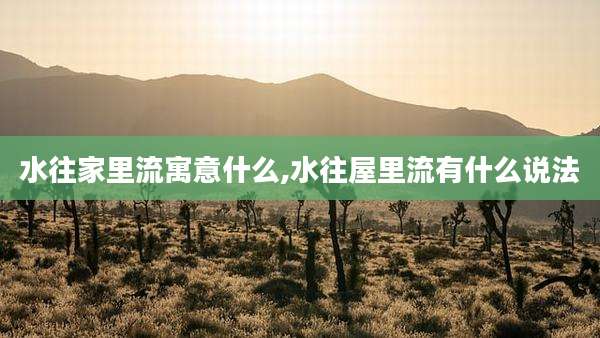 水往家里流寓意什么,水往屋里流有什么说法