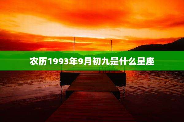 农历1993年9月初九是什么星座