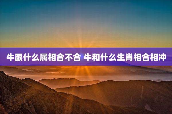 牛跟什么属相合不合 牛和什么生肖相合相冲