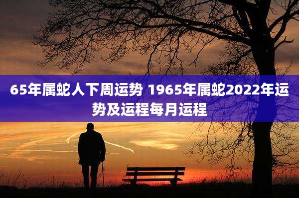 65年属蛇人下周运势 1965年属蛇2022年运势及运程每月运程