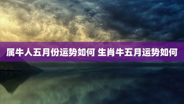 属牛人五月份运势如何 生肖牛五月运势如何