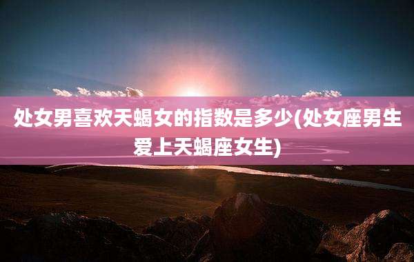 处女男喜欢天蝎女的指数是多少(处女座男生爱上天蝎座女生)