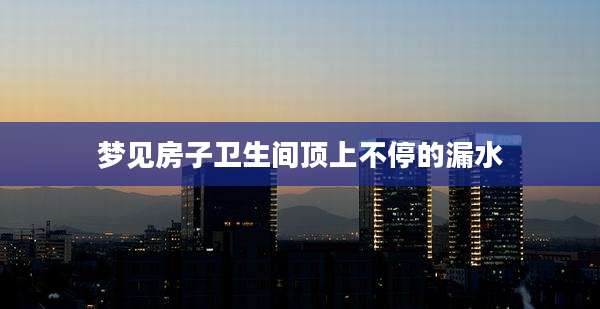 梦见房子卫生间顶上不停的漏水