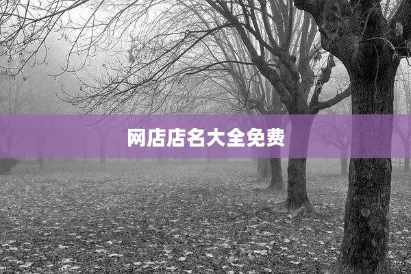 网店店名大全免费