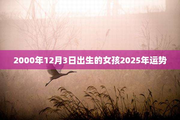 2000年12月3日出生的女孩2025年运势