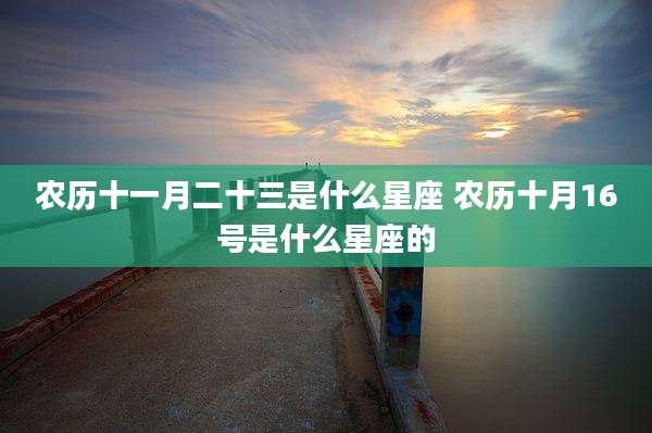 农历十一月二十三是什么星座 农历十月16号是什么星座的