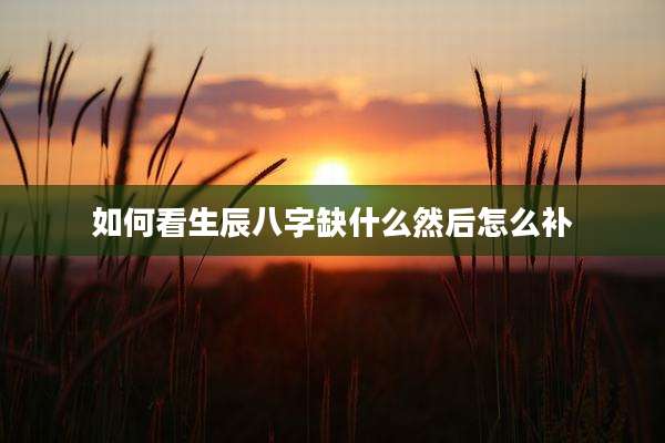 如何看生辰八字缺什么然后怎么补