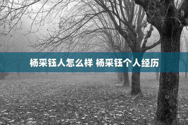 杨采钰人怎么样 杨采钰个人经历