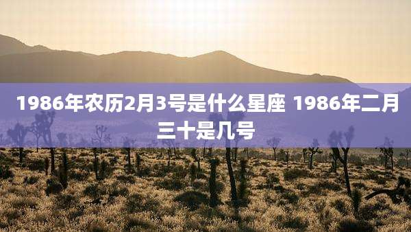 1986年农历2月3号是什么星座 1986年二月三十是几号