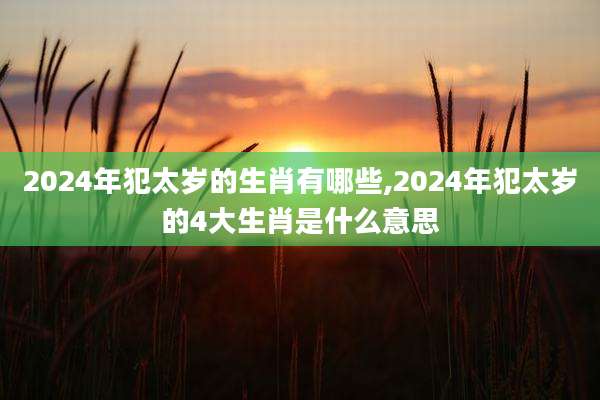 2024年犯太岁的生肖有哪些,2024年犯太岁的4大生肖是什么意思