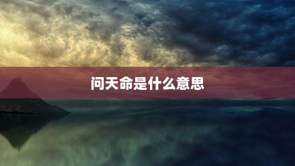 问天命是什么意思