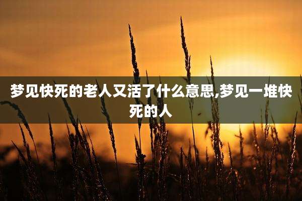梦见快死的老人又活了什么意思,梦见一堆快死的人