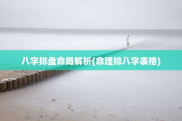 八字排盘命局解析(命理排八字表格)